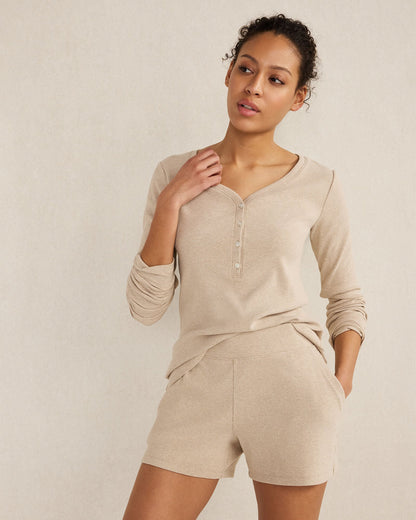ORGANIC COTTON RIB KNIT SHORTS | Talbots