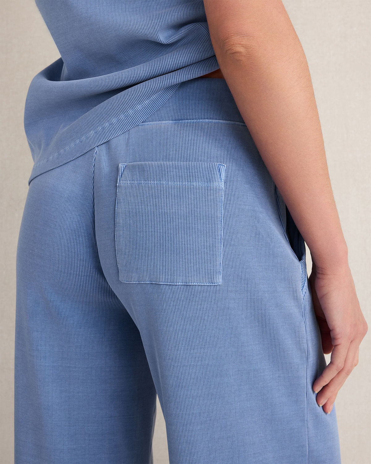 ORGANIC COTTON RIB KNIT WIDE LEG PANTS | Talbots