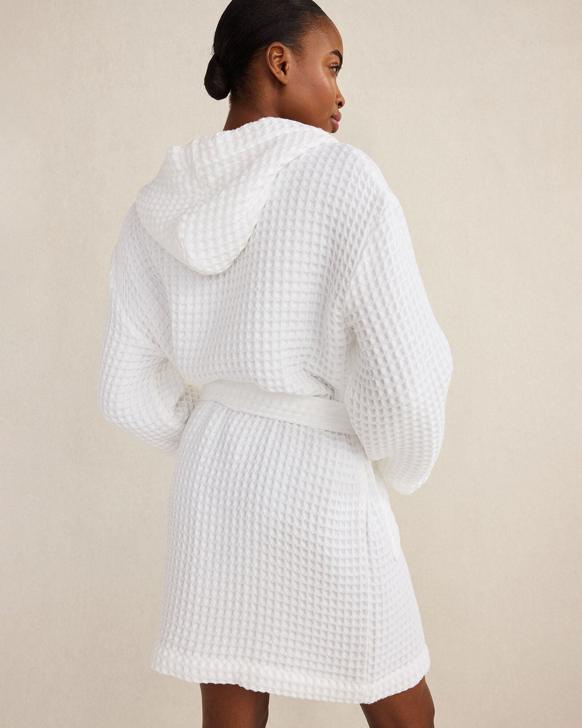 ORGANIC COTTON WAFFLE HOODED ROBE | Talbots