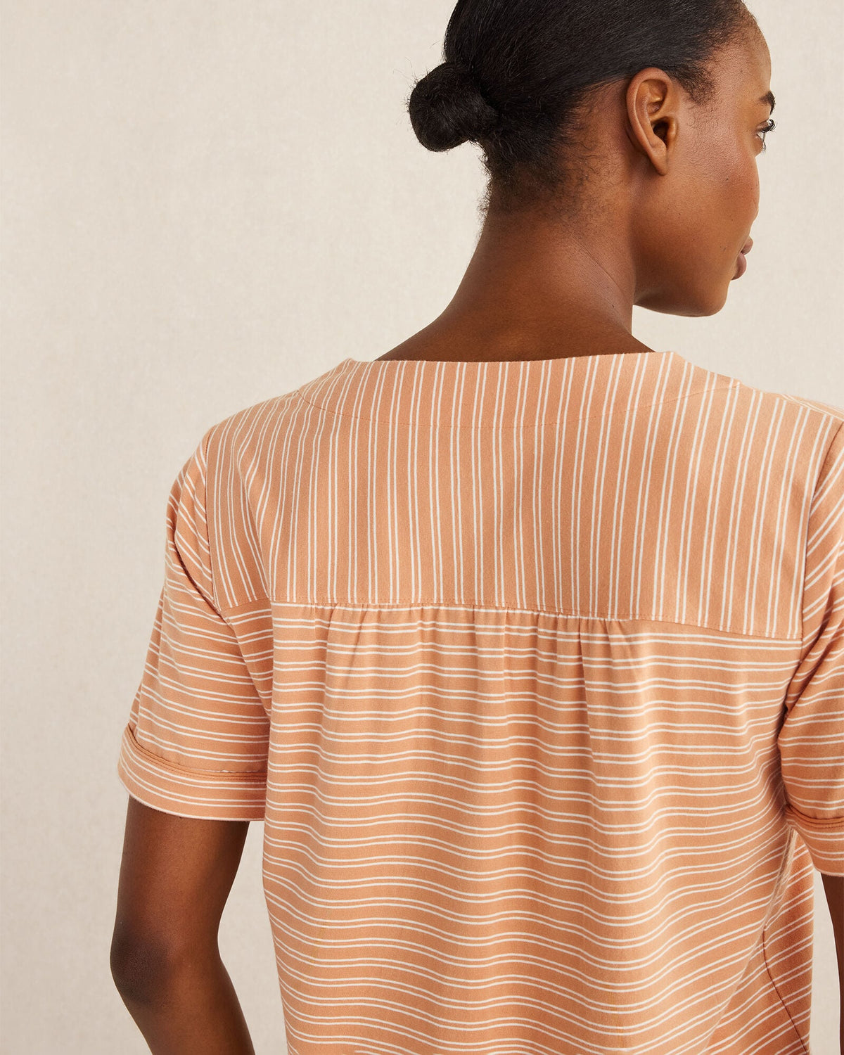 ORGANIC COTTON JERSEY STRIPED SHORT SLEEVE SLEEP TOP | Talbots