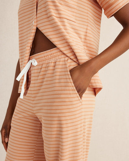 ORGANIC COTTON JERSEY STRIPED SLEEP PANTS | Talbots