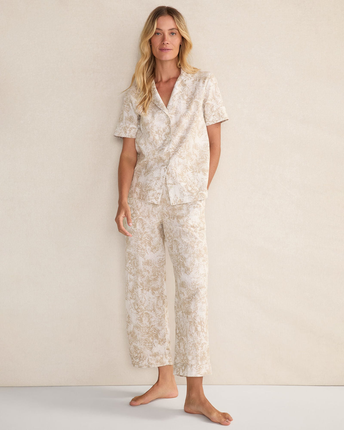 ORGANIC COTTON LINEN SERENE BOTANICALS SLEEP PANTS | Talbots