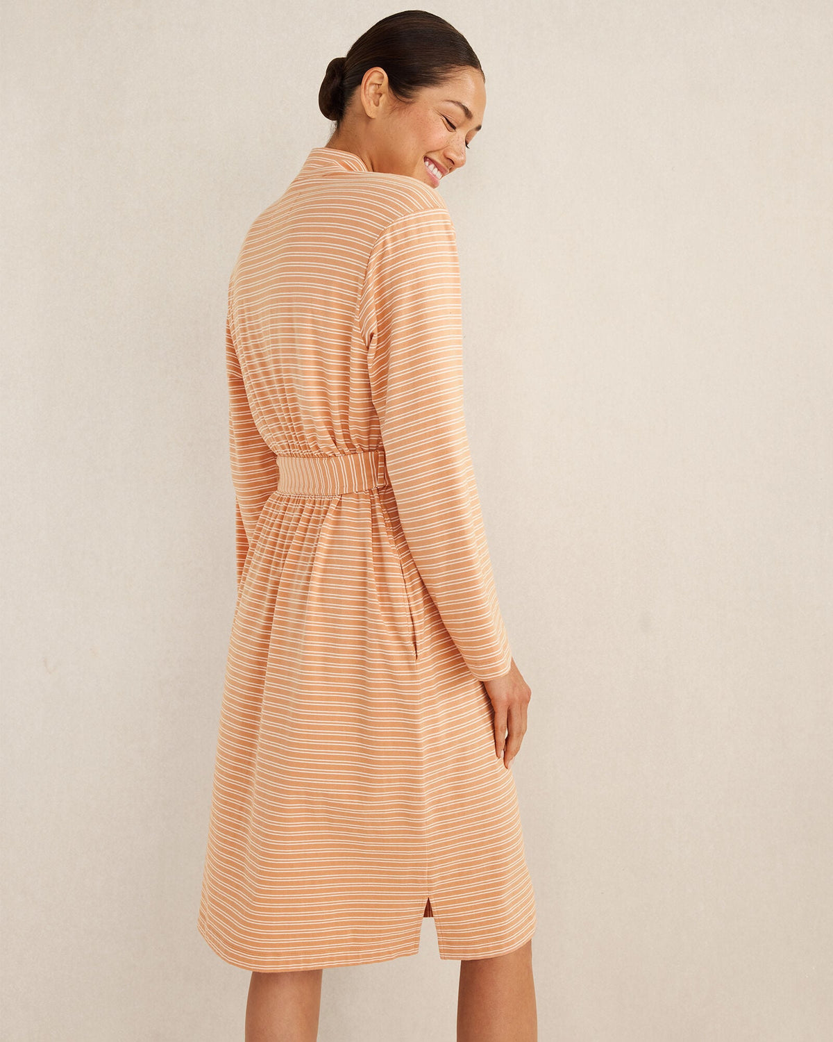 ORGANIC COTTON JERSEY STRIPED ROBE | Talbots
