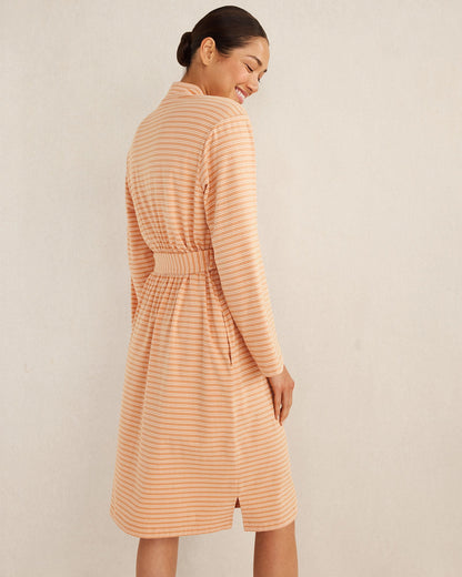 ORGANIC COTTON JERSEY STRIPED ROBE | Talbots