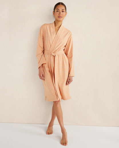 ORGANIC COTTON JERSEY STRIPED ROBE | Talbots