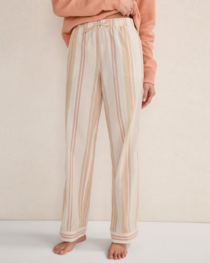 ORGANIC COTTON POPLIN MIXED STRIPE SLEEP PANTS | Talbots