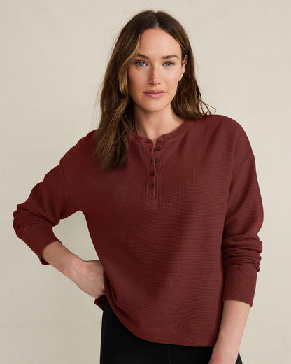 ORGANIC COTTON WAFFLE HENLEY | Talbots