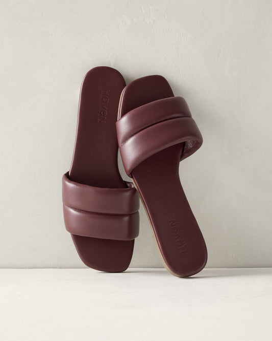 QUILTED LEATHER SLIDES | Talbots