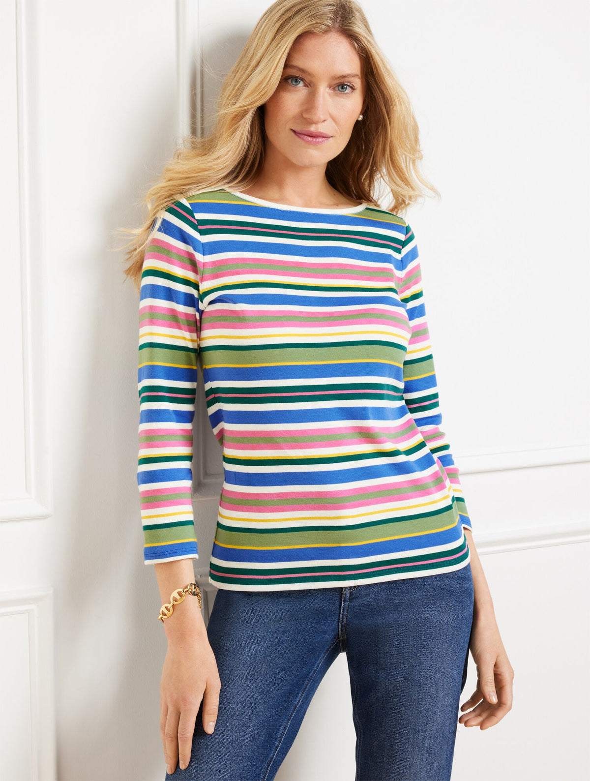 BATEAU NECK TEE - POSEY STRIPE | Talbots