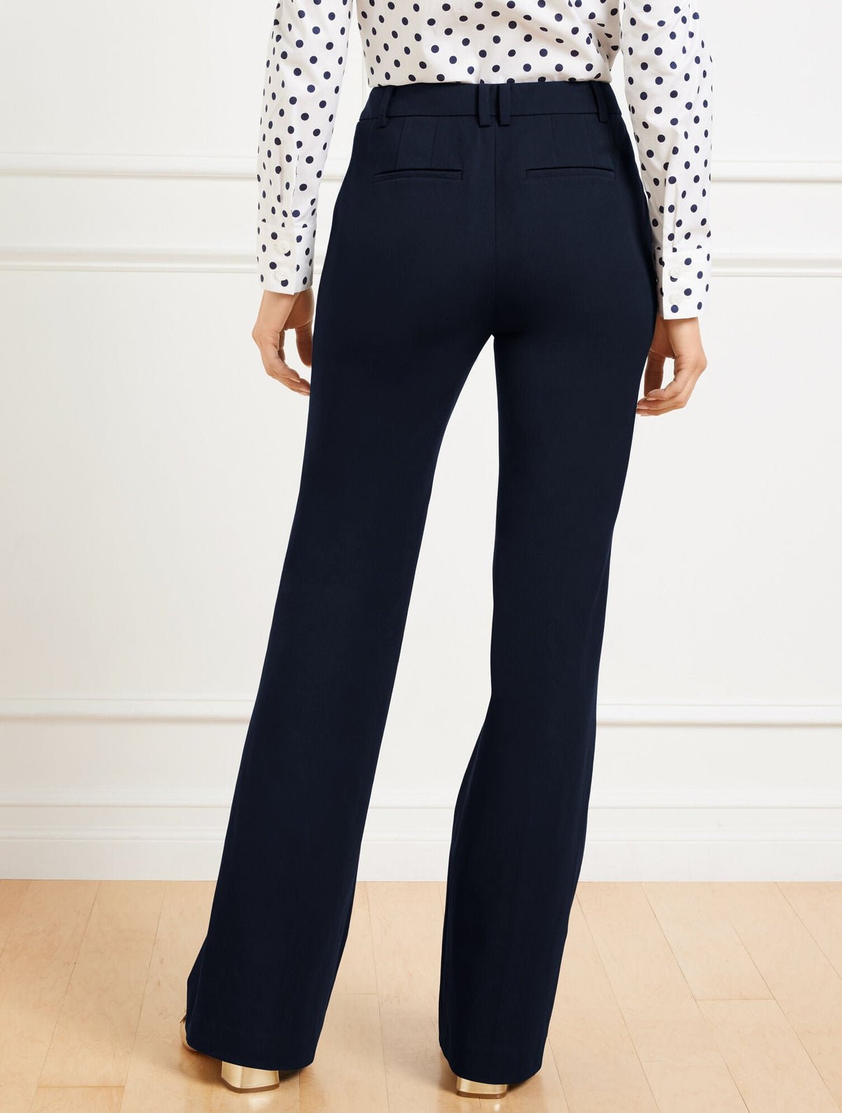 FLARE LEG COTTON BI-STRETCH PANTS | Talbots