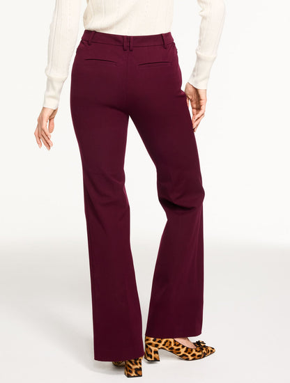 FLARE LEG COTTON BI-STRETCH PANTS | Talbots