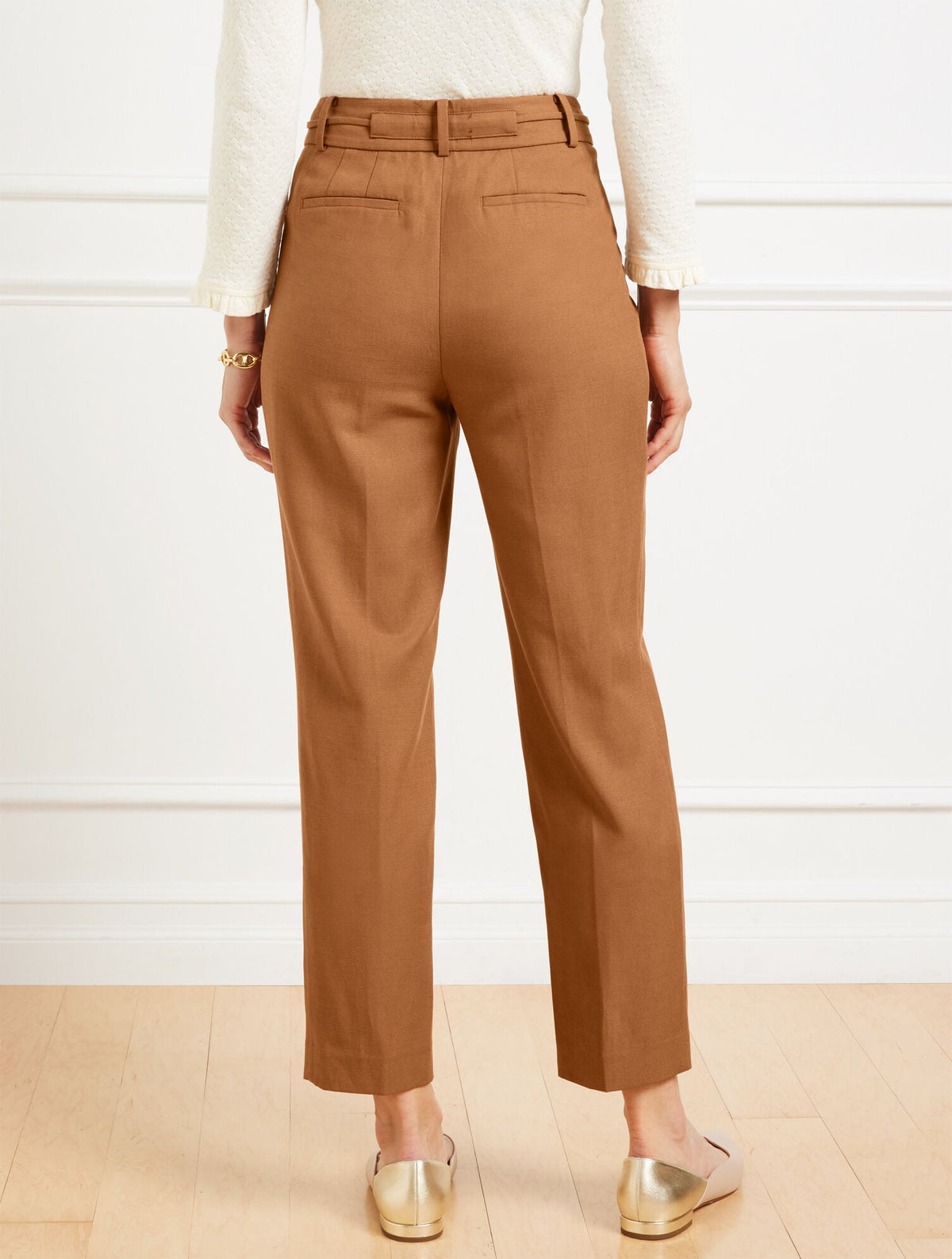 TAPERED ANKLE PLEATED PANTS | Talbots