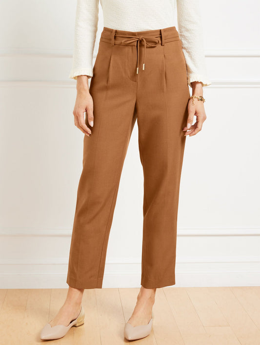 TAPERED ANKLE PLEATED PANTS | Talbots
