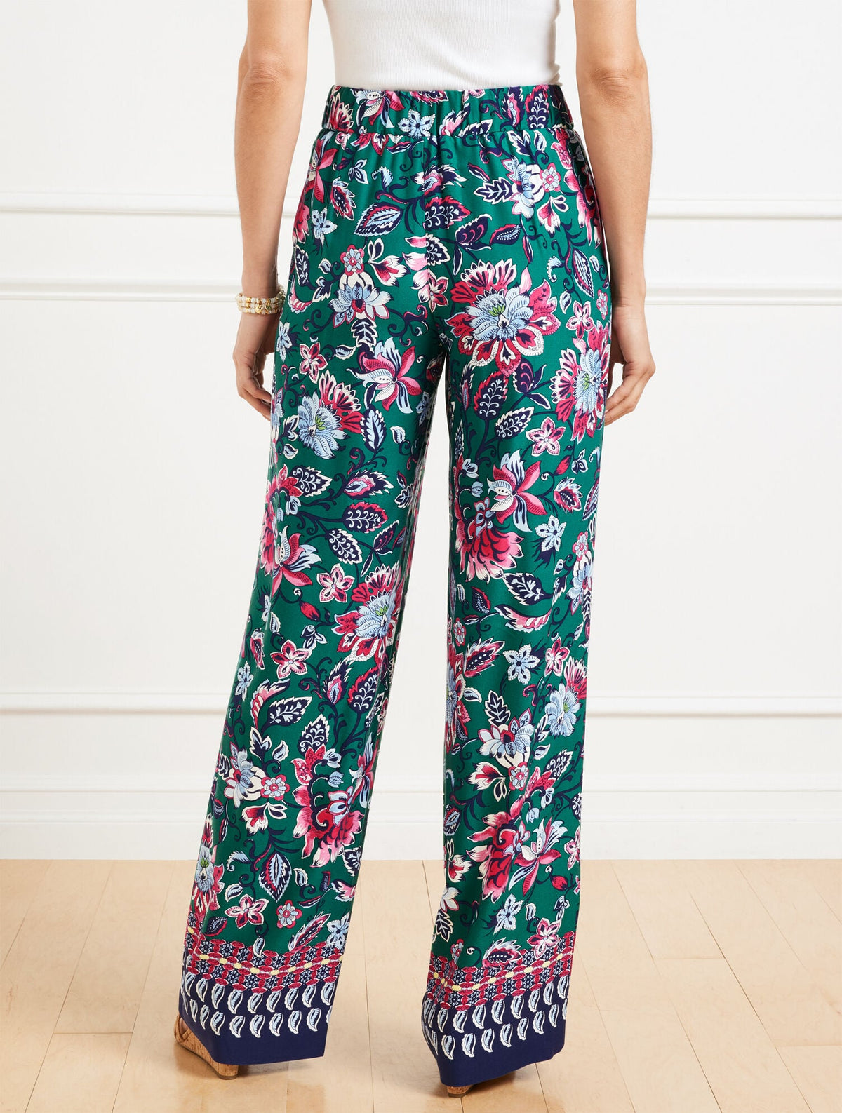 WIDE LEG PULL-ON PANTS - GORGEOUS GARDEN | Talbots