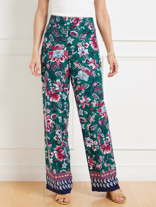WIDE LEG PULL-ON PANTS - GORGEOUS GARDEN | Talbots