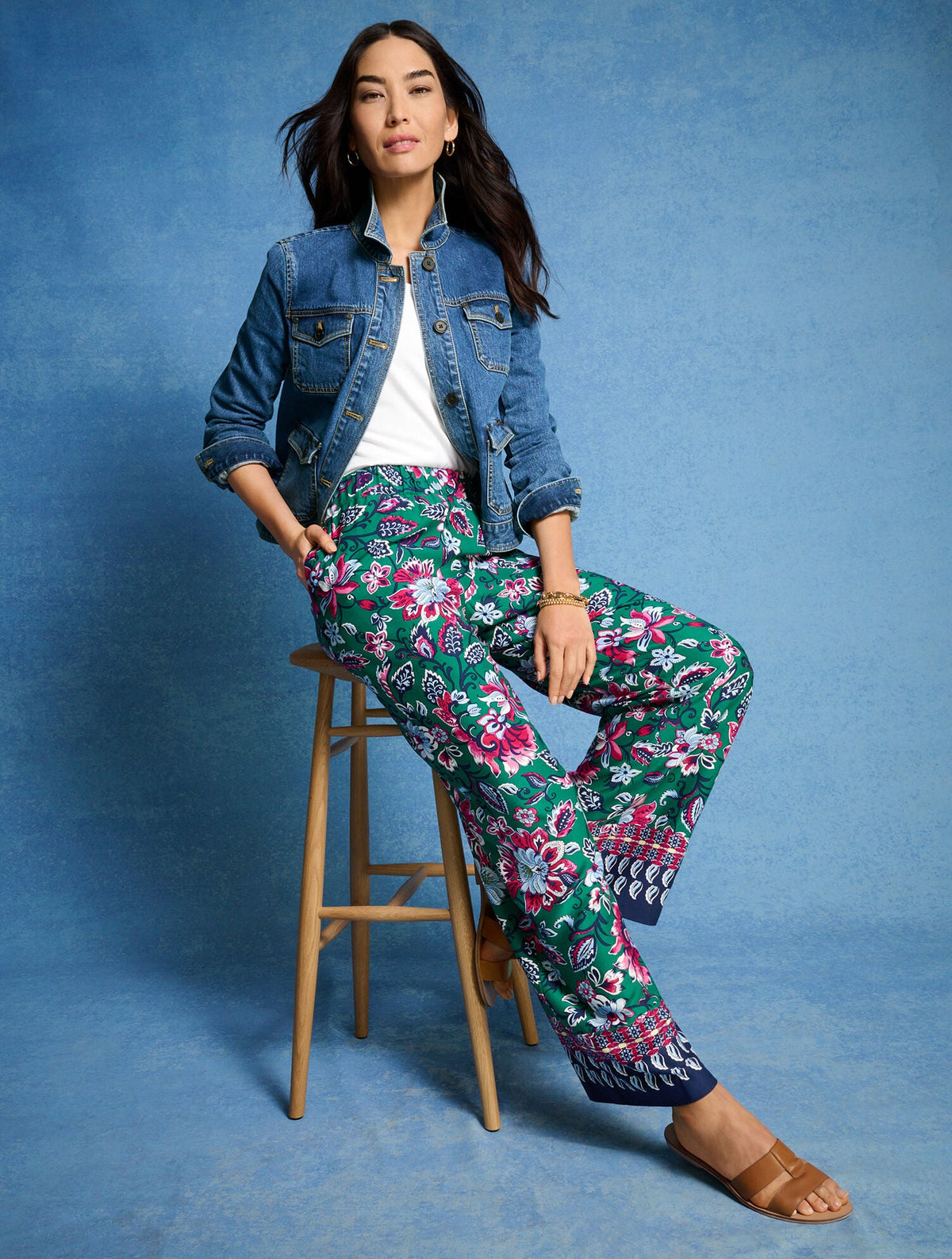 WIDE LEG PULL-ON PANTS - GORGEOUS GARDEN | Talbots
