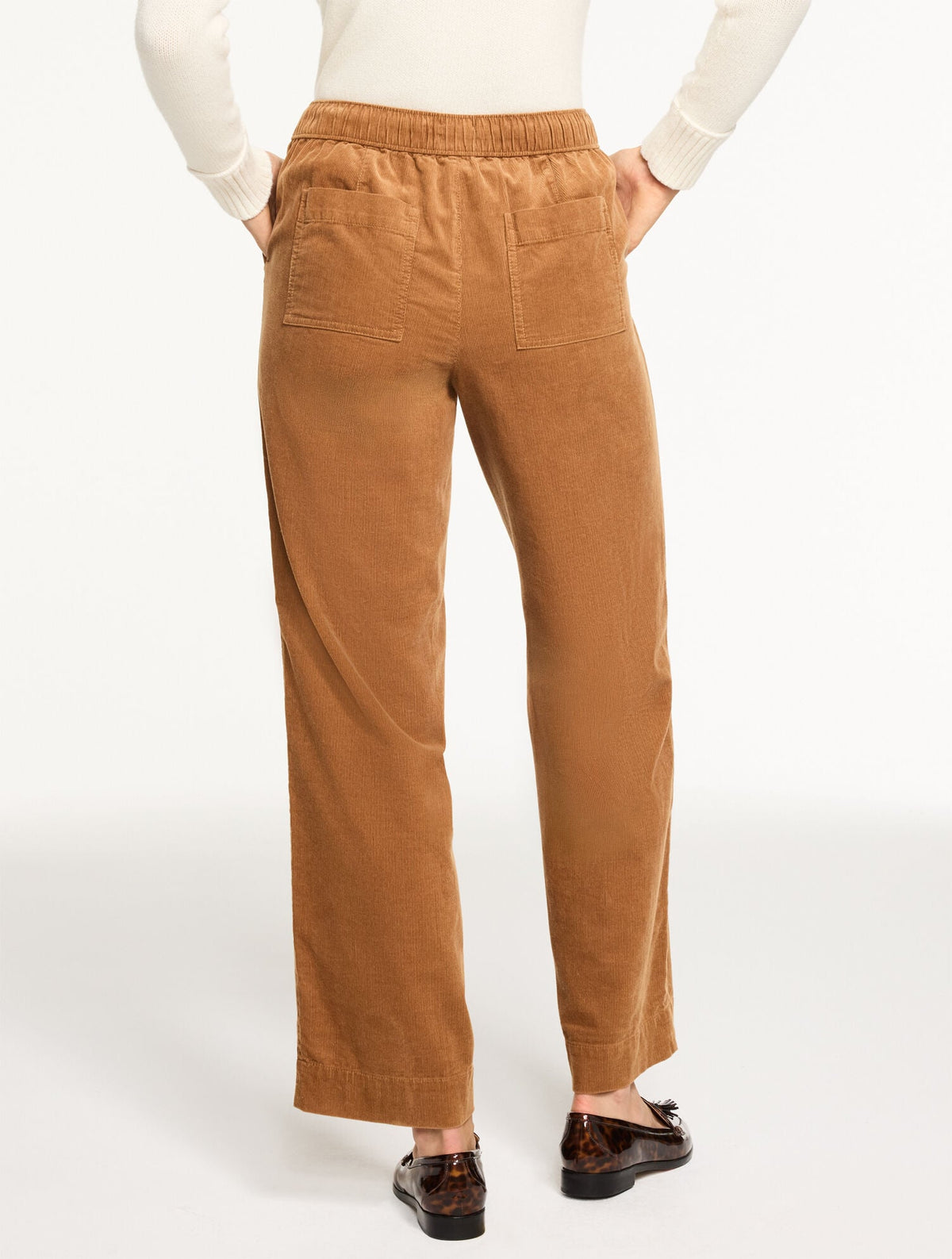 STRAIGHT LEG PULL-ON CORDUROY PANTS | Talbots