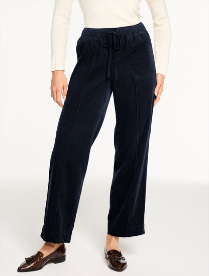 STRAIGHT LEG PULL-ON CORDUROY PANTS | Talbots