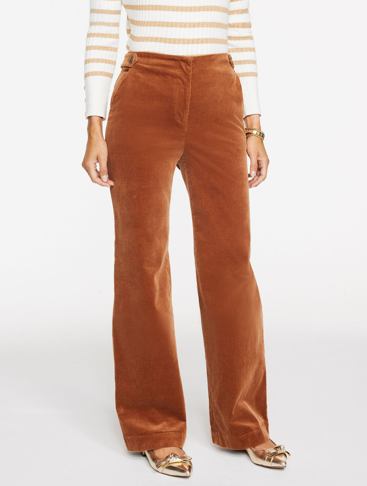 WIDE LEG CORDUROY PANTS | Talbots