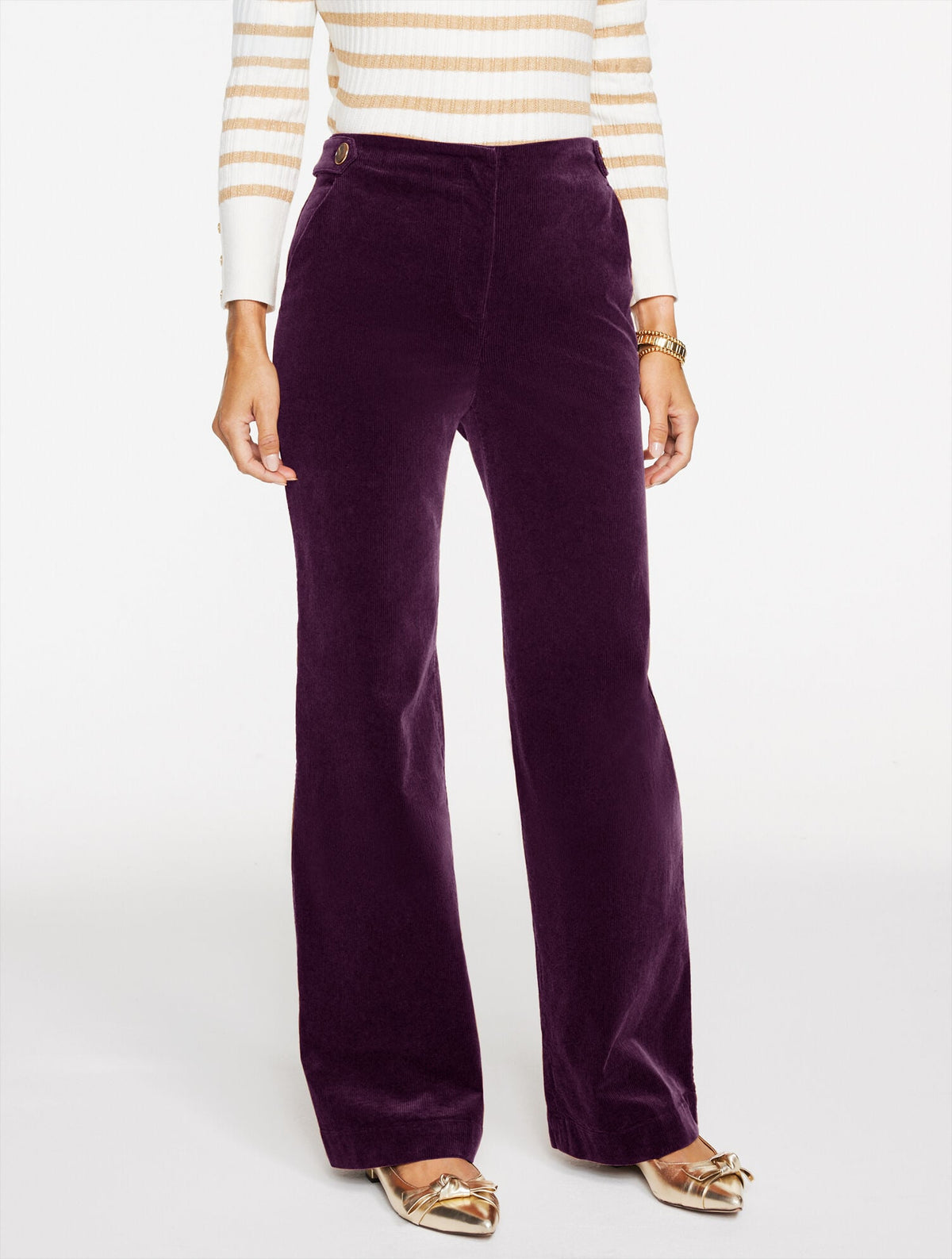 WIDE LEG CORDUROY PANTS | Talbots