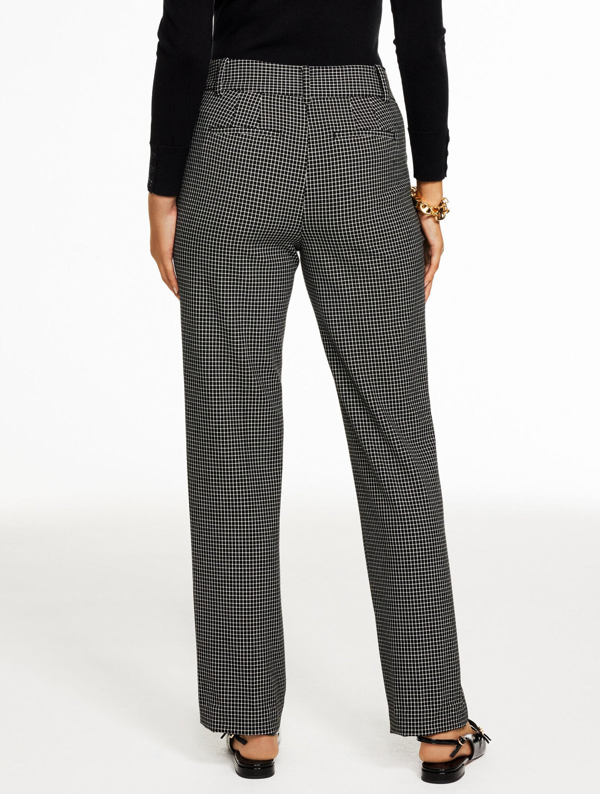 TALBOTS SOUTHAMPTON TAILORED STRETCH STRAIGHT LEG PANTS - CLASSIC WINDOWPANE | Talbots