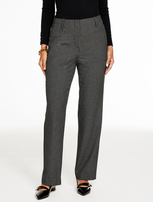 TALBOTS SOUTHAMPTON TAILORED STRETCH STRAIGHT LEG PANTS - CLASSIC WINDOWPANE | Talbots