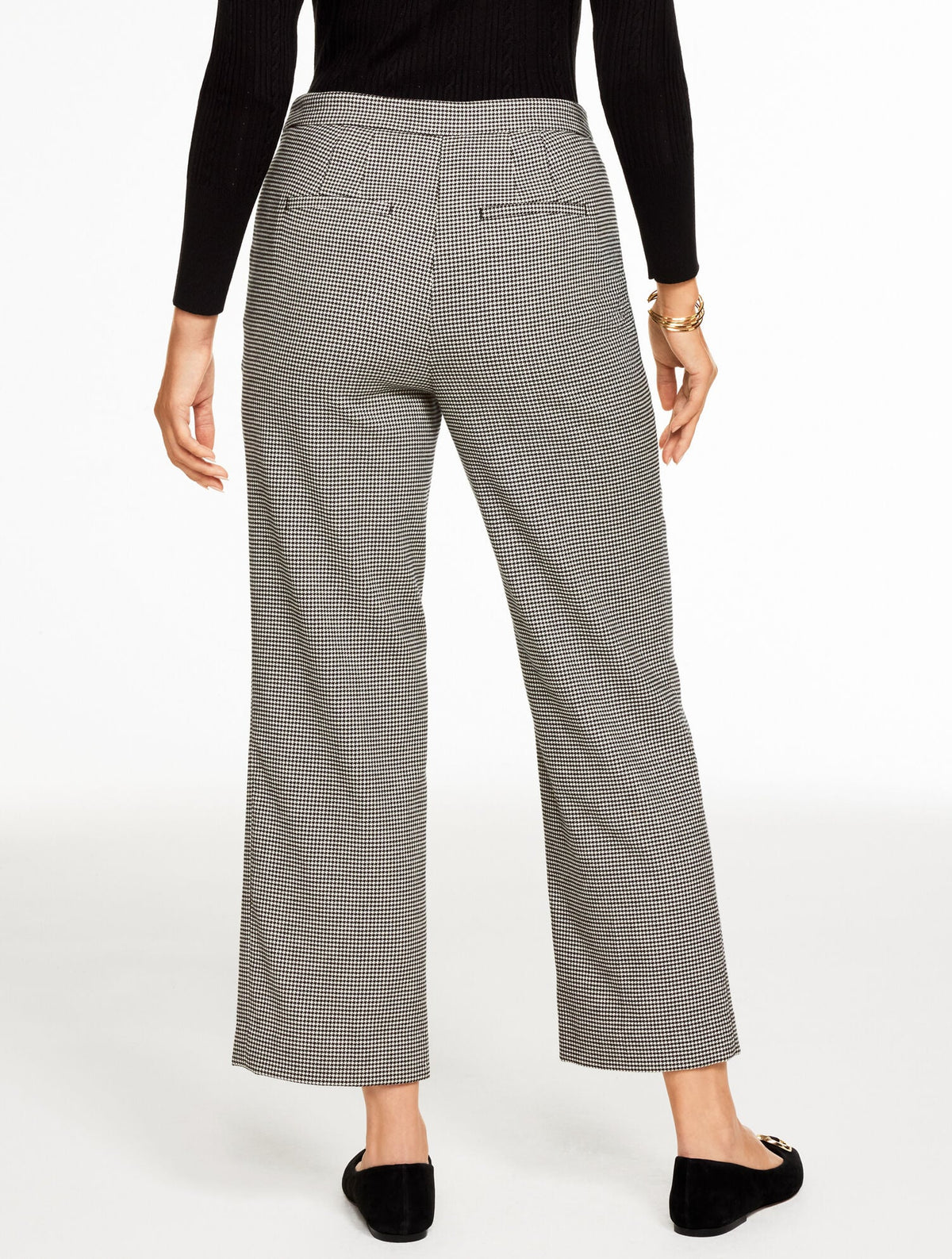 SLIM WIDE ANKLE PANTS - HARVEST HOUNDSTOOTH | Talbots