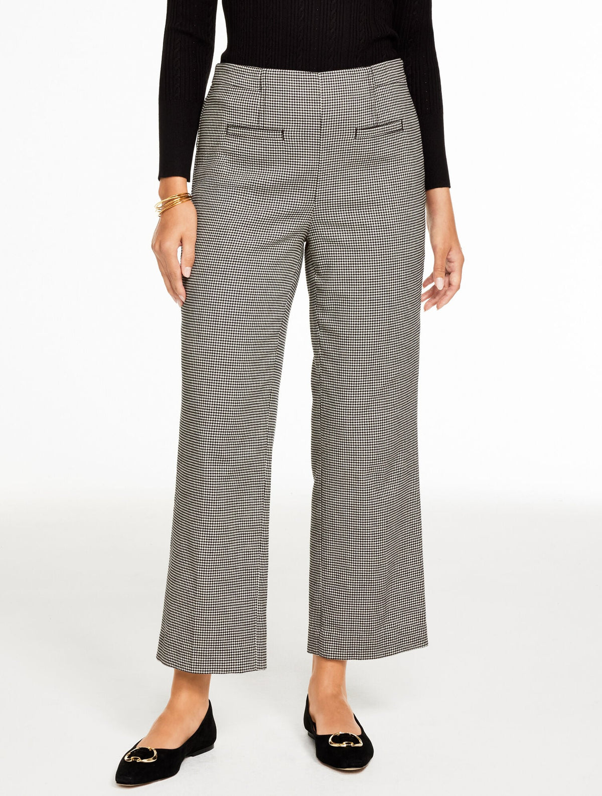 SLIM WIDE ANKLE PANTS - HARVEST HOUNDSTOOTH | Talbots