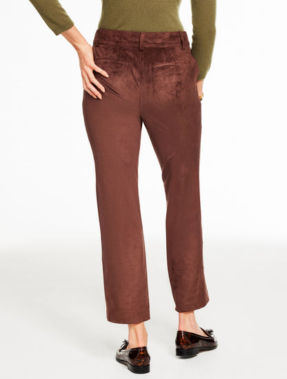 SLIM WIDE ANKLE FAUX SUEDE PANTS | Talbots