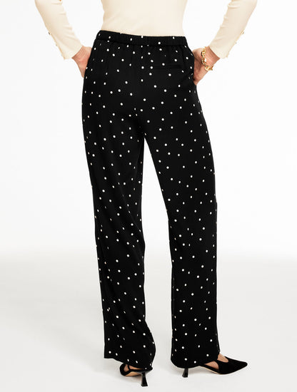 WIDE LEG PULL-ON PANTS - LUMINOUS DOTS | Talbots