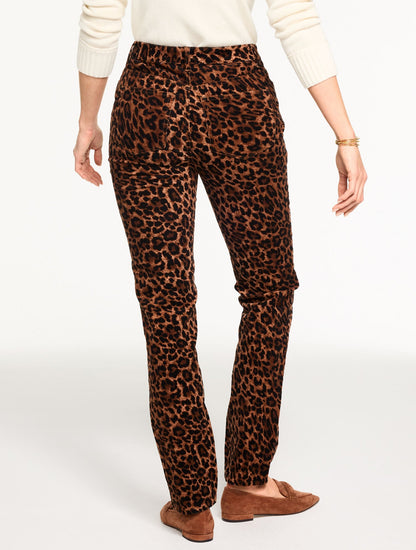 STRAIGHT LEG STRETCH CORDUROY PANTS - SPECTACULAR ANIMAL - CURVY FIT | Talbots