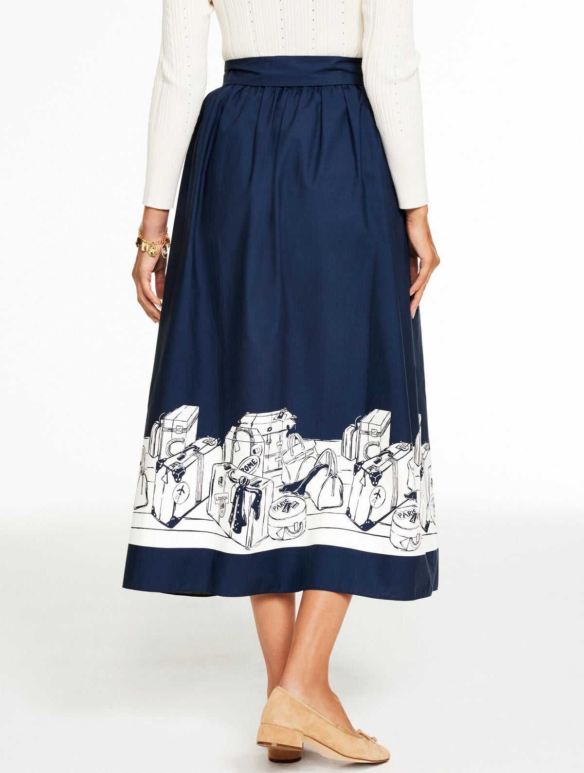 MODERN POPLIN PLEATED SKIRT - BON VOYAGE | Talbots