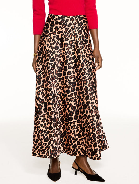 SATIN MAXI SKIRT - OPULENT OCELOT | Talbots