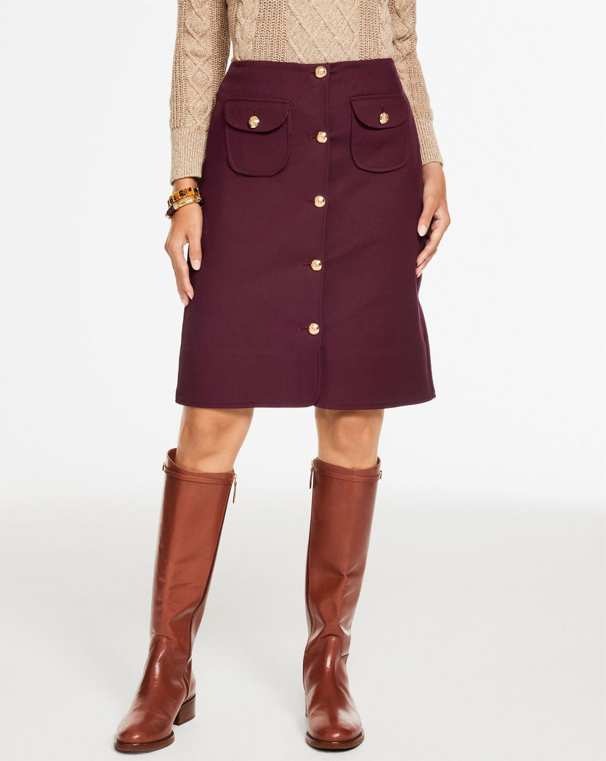 TWILL A-LINE SKIRT | Talbots