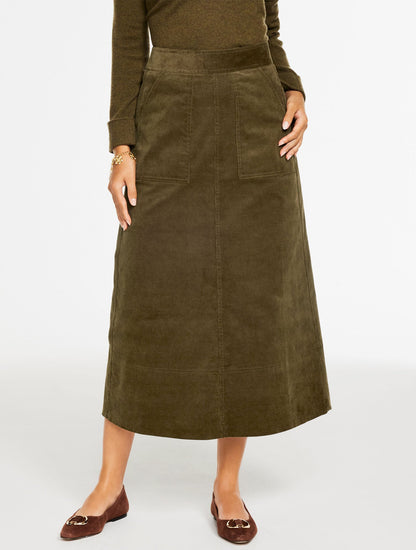 CORDUROY FIT & FLARE SKIRT | Talbots