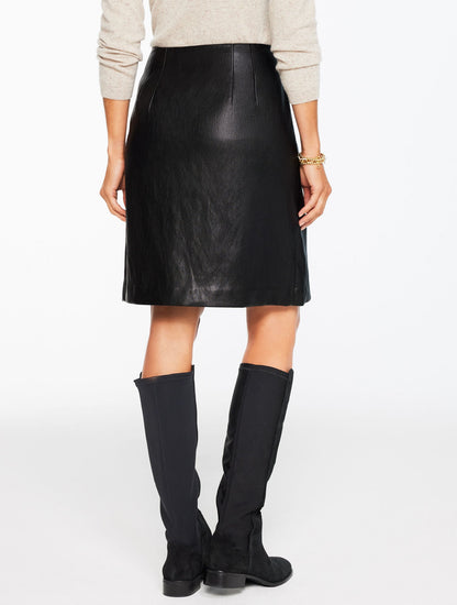 FAUX LEATHER A-LINE SKIRT | Talbots