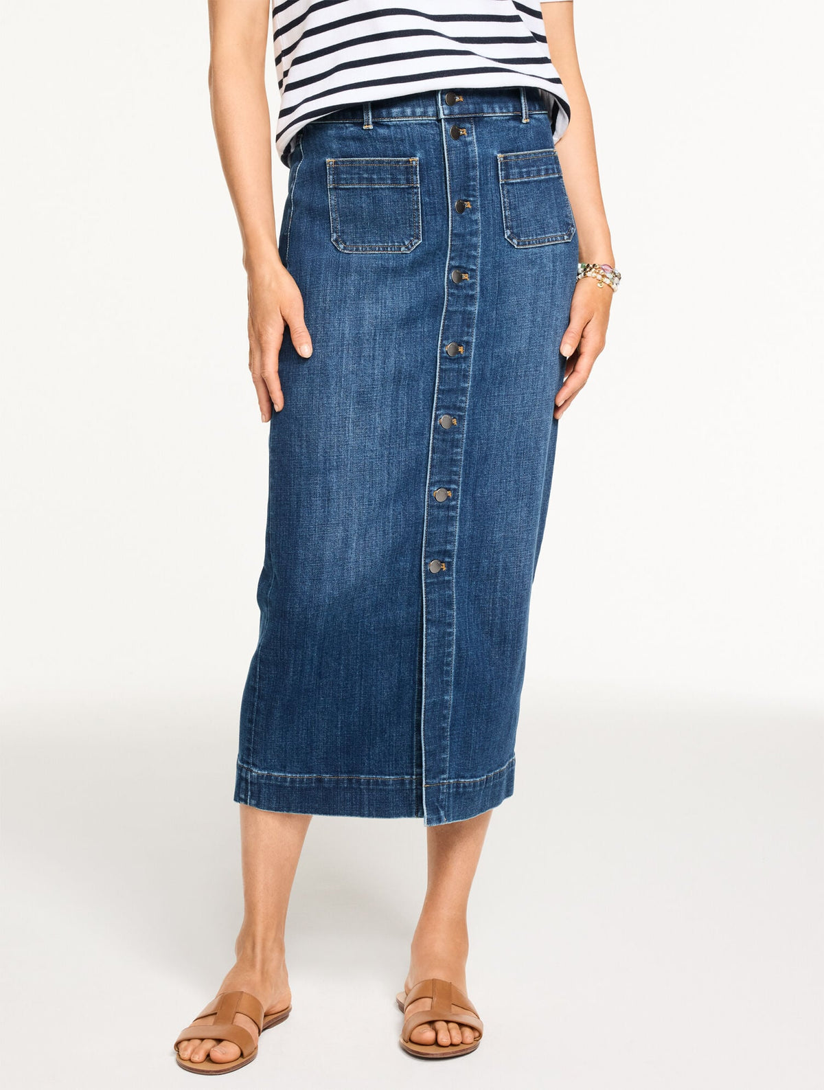 DENIM MIDI SKIRT - CORONADO WASH | Talbots