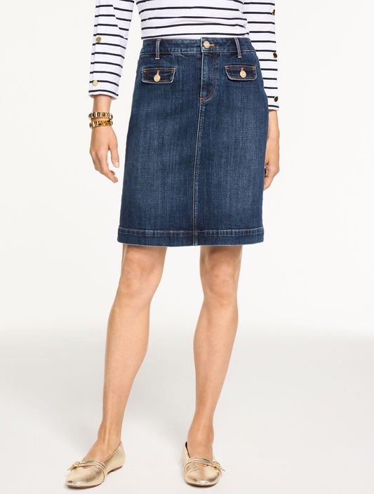 DENIM A-LINE SKIRT - ADELAIDE WASH | Talbots