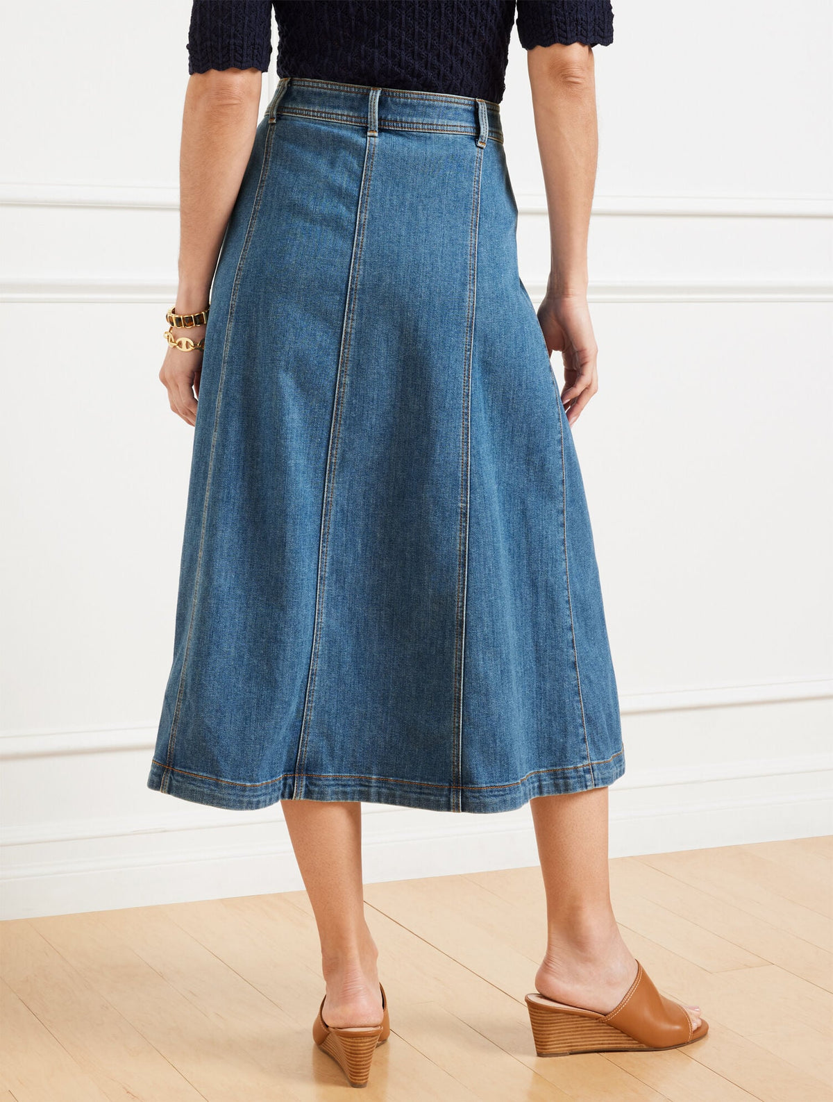 DENIM FIT & FLARE SKIRT - SOLANA WASH | Talbots