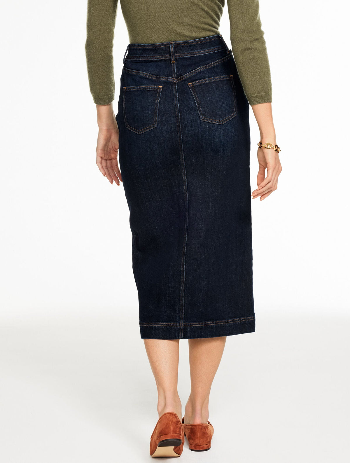 DENIM MIDI SKIRT - MANOR WASH | Talbots