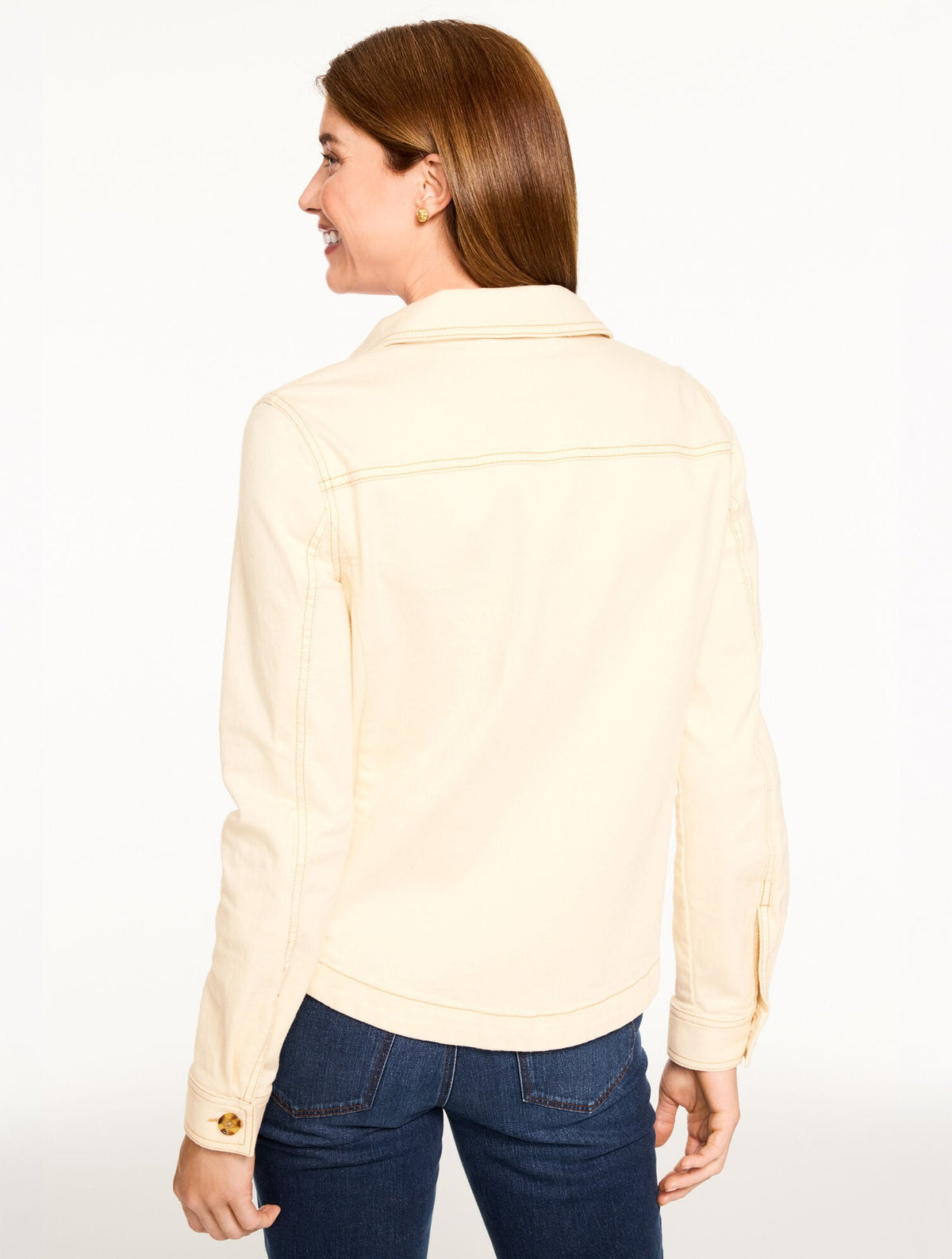 EMBROIDERED DENIM SHIRT JACKET | Talbots