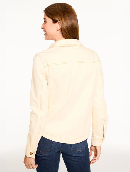 EMBROIDERED DENIM SHIRT JACKET | Talbots