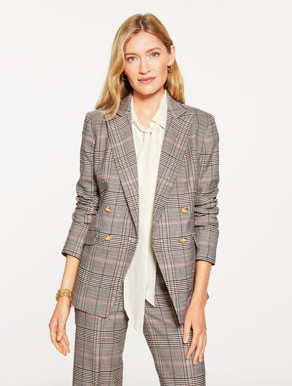 DOUBLE BREASTED BLAZER - GLEN PLAID | Talbots