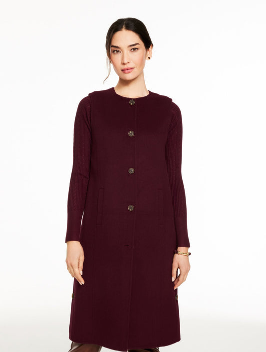 DOUBLE FACE WOOL BLEND TOPPER VEST | Talbots