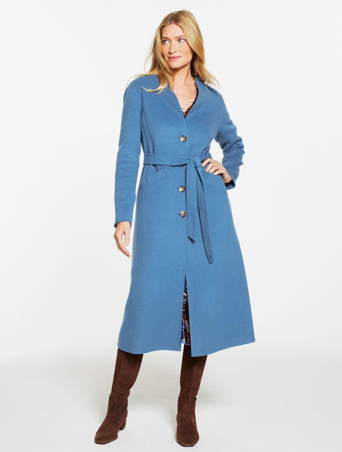 BELTED WOOL BLEND COAT | Talbots