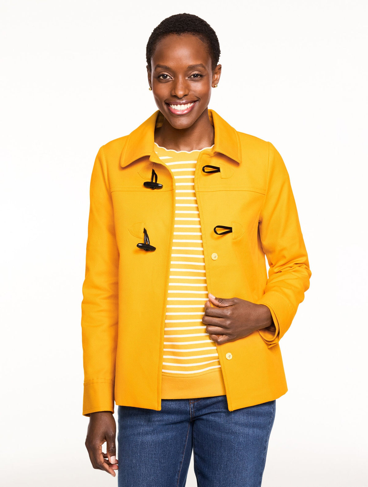 COTTON TWILL TOGGLE JACKET | Talbots