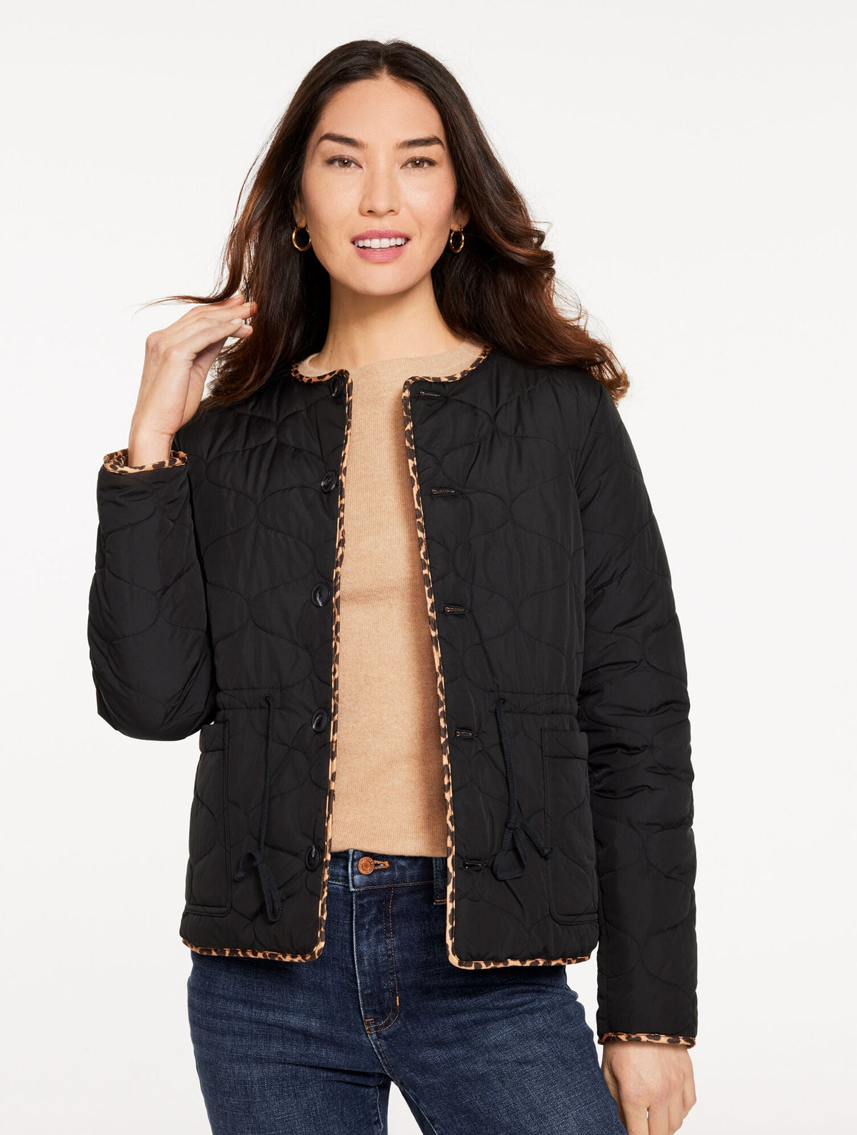 QUILTED REVERSIBLE JACKET - ALLOVER ANIMAL | Talbots