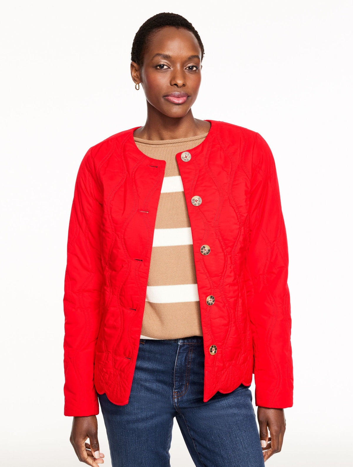 SCALLOP HEM QUILTED JACKET | Talbots