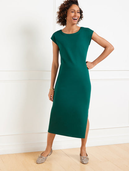PASSPORT PONTE SCOOP NECK DRESS | Talbots