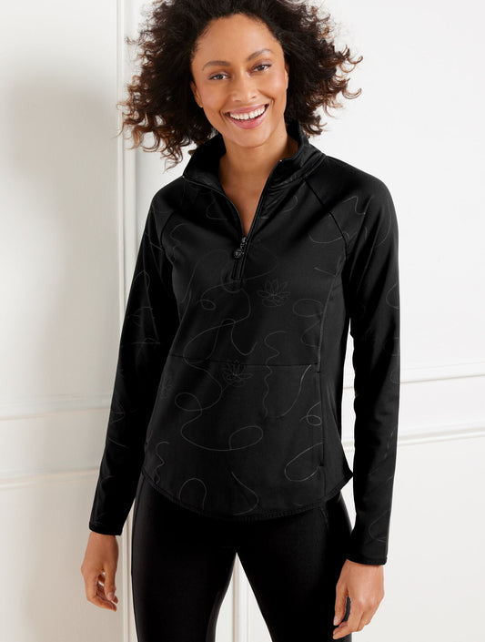 OUT & ABOUT HALF-ZIP PULLOVER - LINEAR FLORAL | Talbots